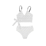 strike while the iron is hot 2 dress print Knot Side Bikini Swimsuit (Model S37) - Objet D'Art