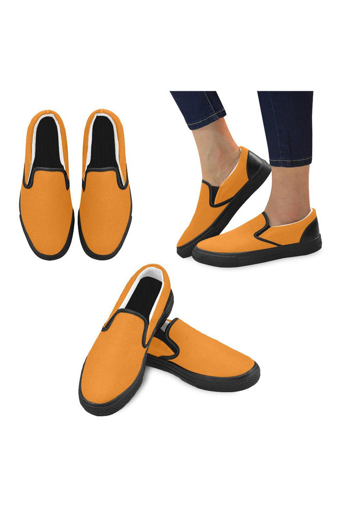 Turmeric Timbre Men's Slip-on Canvas Shoes (Model 019) - Objet D'Art