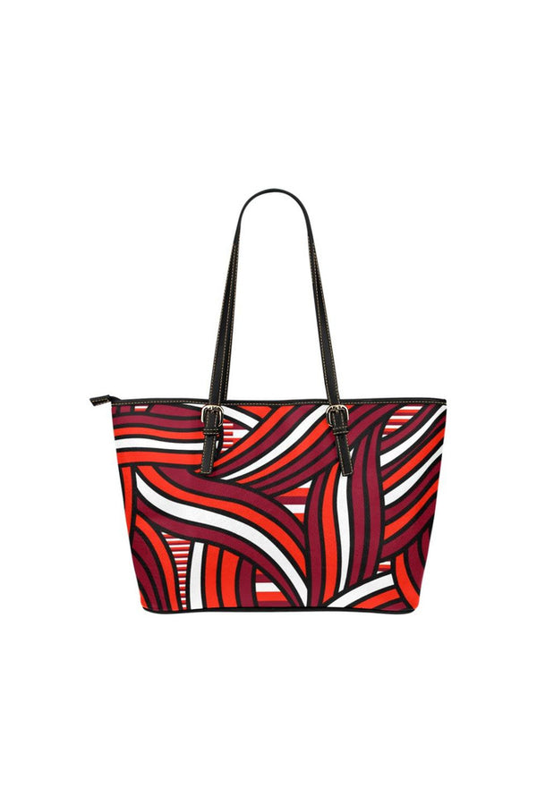 Abstract Strands Leather Tote Bag/Small - Objet D'Art