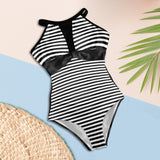 black 2 9k Women's High Neck Plunge Mesh Ruched Swimsuit (S43) - Objet D'Art