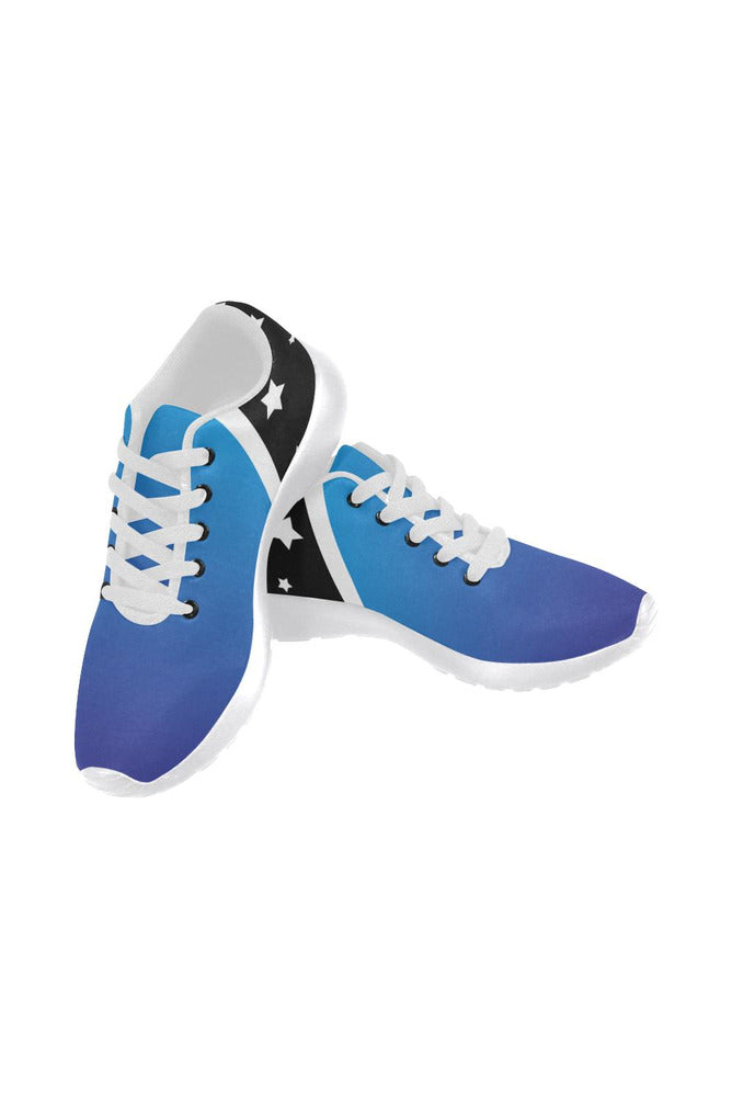 Blue Gradient & Stars Women’s Running Shoes (Model 020) - Objet D'Art