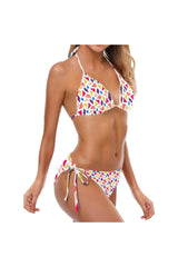 bg confetti back Custom Bikini Swimsuit (Model S01) - Objet D'Art