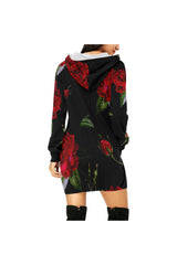 rose 2 H27 - HOOD All Over Print Hoodie Mini Dress (Model H27) - Objet D'Art