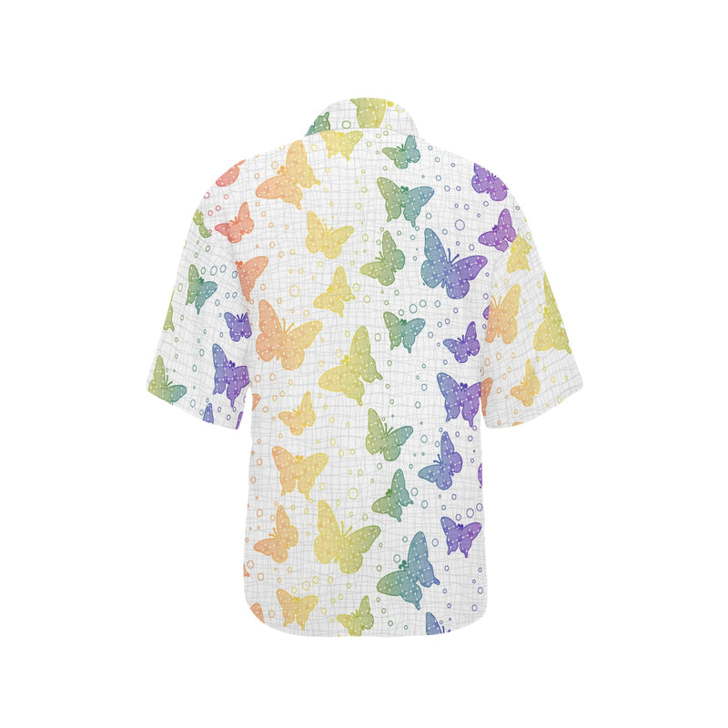 red hot hearts print All Over Print Hawaiian Shirt for Women (Model T58) - Objet D'Art