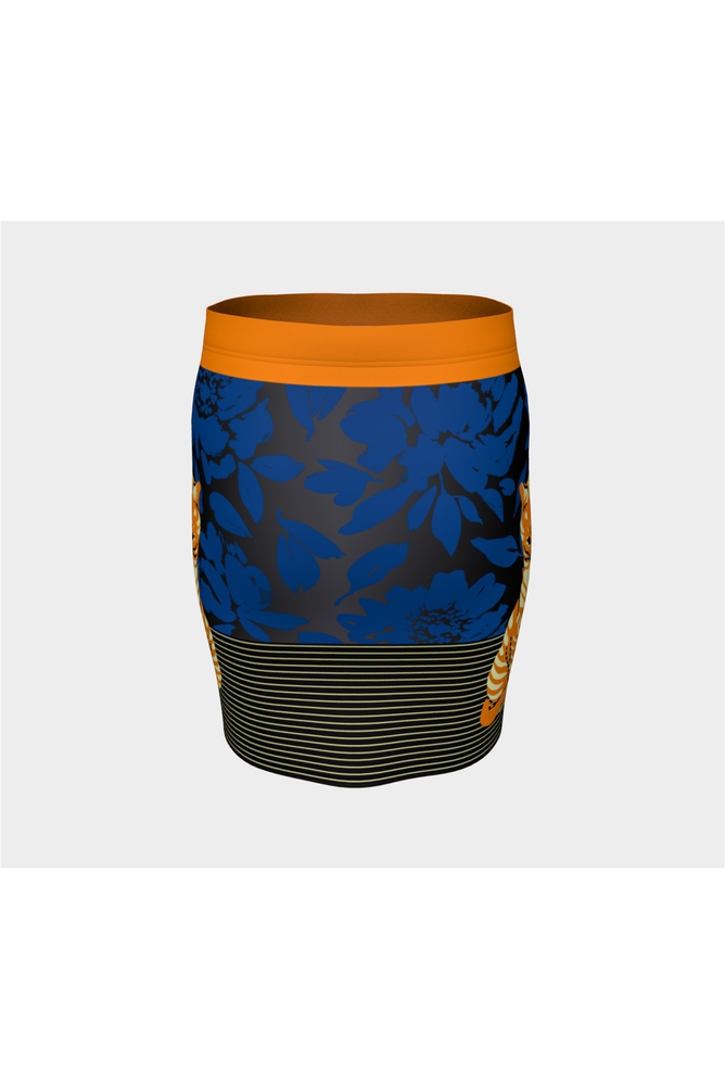 Feline in the Flowers Fitted Skirt - Objet D'Art
