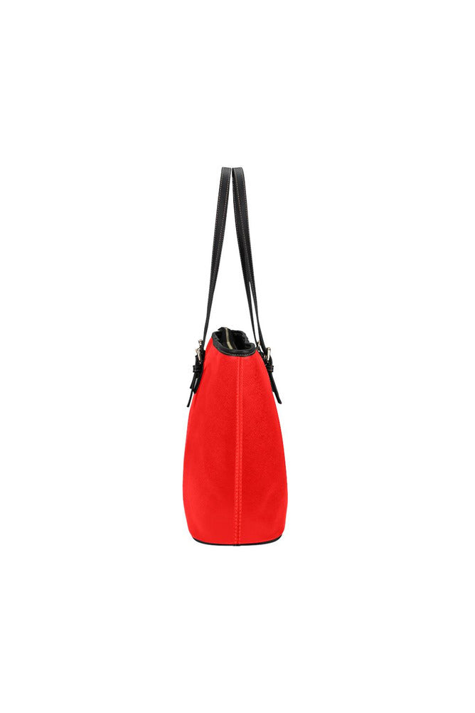 red bag Leather Tote Bag/Small (Model 1651) - Objet D'Art