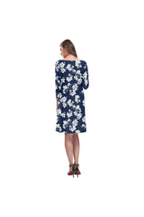 floral sleeve Rhea Loose Round Neck Dress(Model D22) - Objet D'Art
