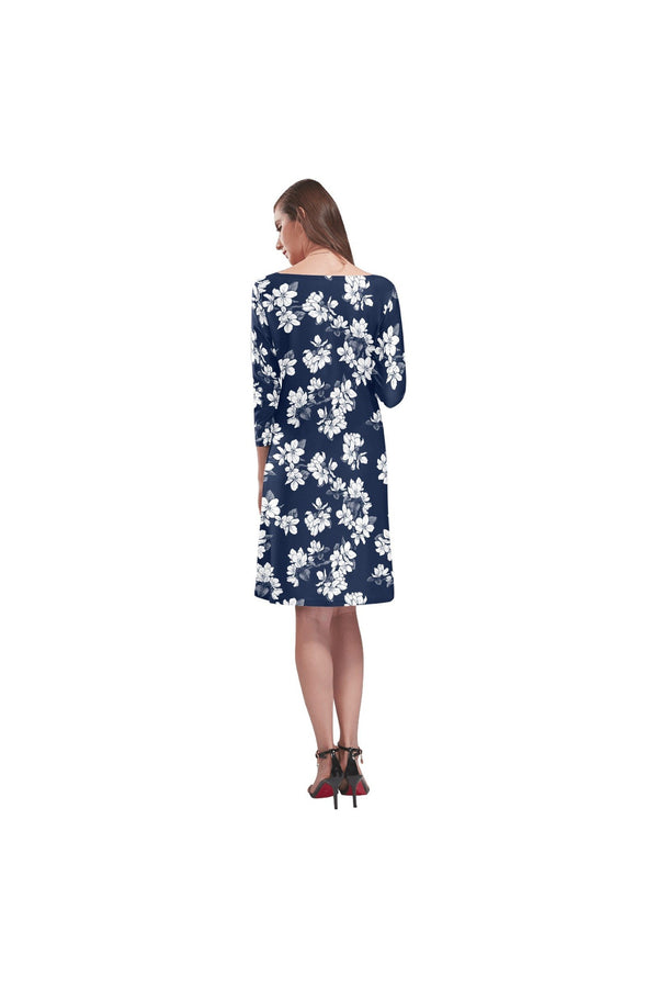 floral sleeve Rhea Loose Round Neck Dress(Model D22) - Objet D'Art