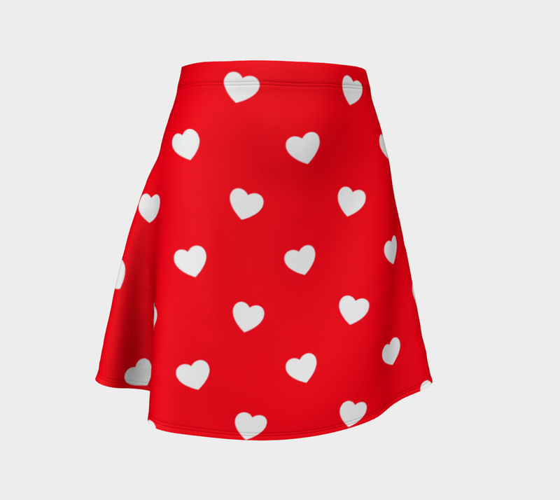 Classic Heart Print Flare Skirt - Objet D'Art