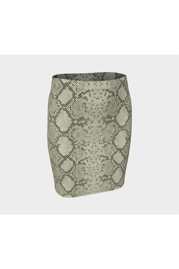 Snake Skin Print Fitted Skirt - Objet D'Art