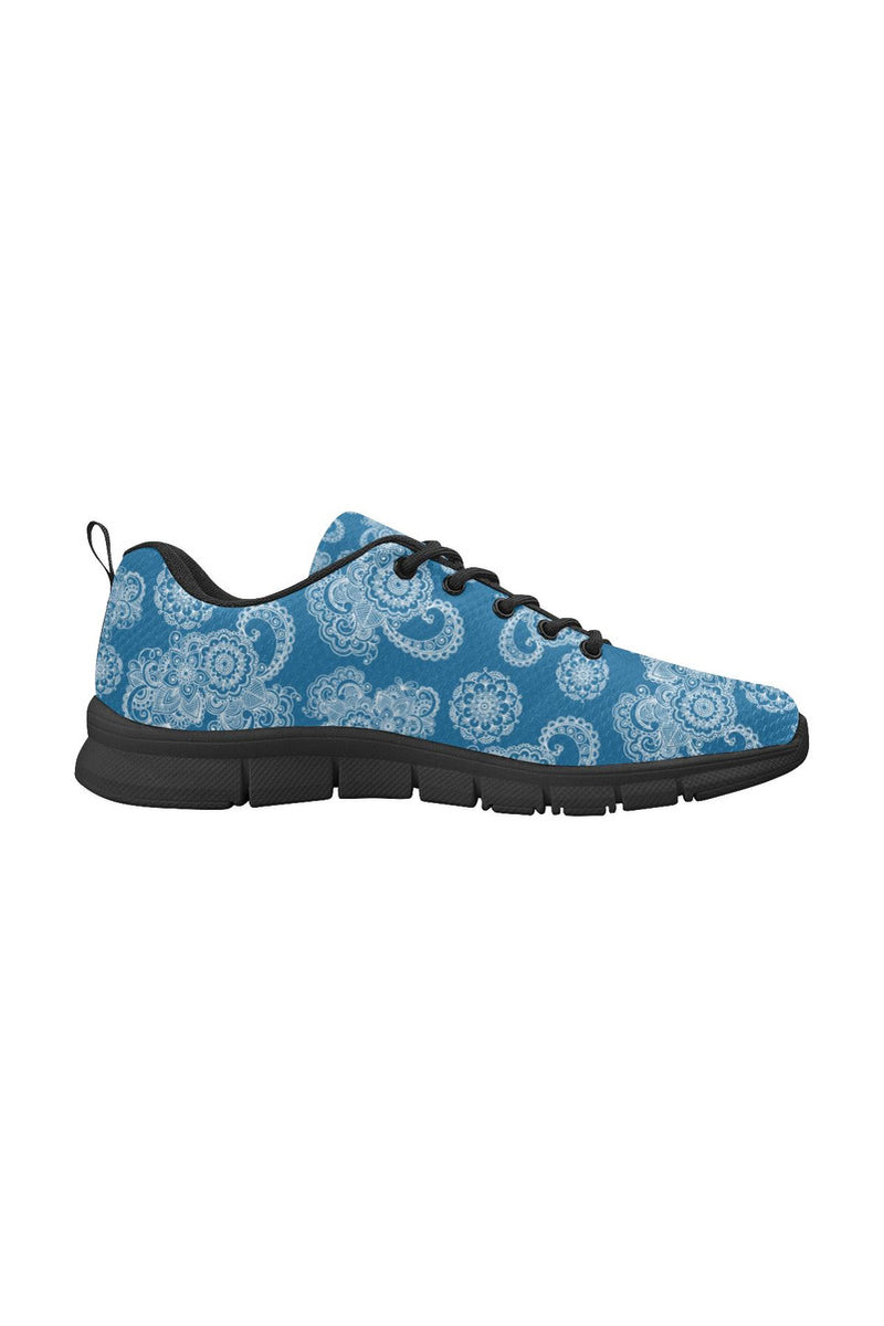 Paisley in Royal Blue Women's Breathable Running Shoes (Model 055) - Objet D'Art