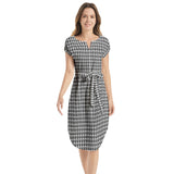 Notched Neck Belted Dress - Objet D'Art