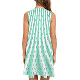 striped mint martini here is looking at you Sleeveless A-Line Pocket Dress (Model D57) - Objet D'Art