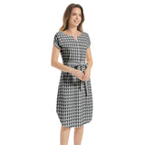 Notched Neck Belted Dress - Objet D'Art