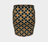 Orange Diamond Fitted Skirt - Objet D'Art