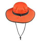 burnt orange gradient top print Wide Brim Bucket Hat - Objet D'Art