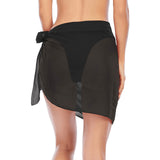 black solid print skirt Beach Sarong Wrap - Objet D'Art