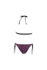 Berry Leopard Buckle Front Halter Bikini Swimsuit - Objet D'Art Online Retail Store