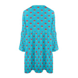 ab flor print 5 V-Neck Loose Fit Dress (Model D66) - Objet D'Art