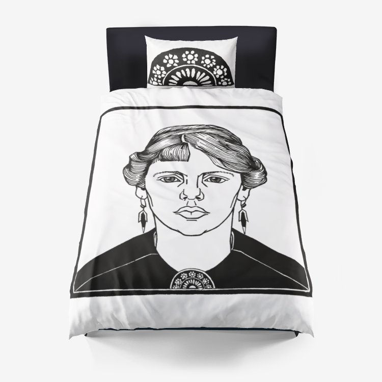 Portrait of an Unknown Woman Microfiber Duvet Cover - Objet D'Art