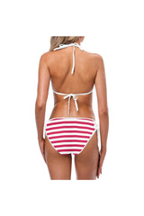 Red Stripes Custom Bikini Swimsuit (Model S01) - Objet D'Art