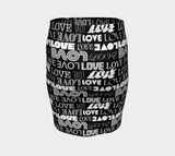 Love Print Fitted Skirt - Objet D'Art