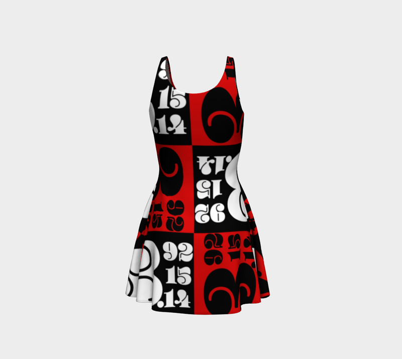 Pi Print Flare Dress - Objet D'Art