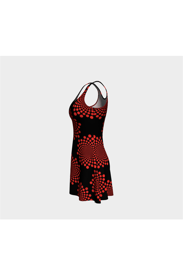 Starbursts Red & Black Flare Dress - Objet D'Art