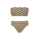 waves4 print Chest Wrap Bikini Swimsuit (Model S36) - Objet D'Art