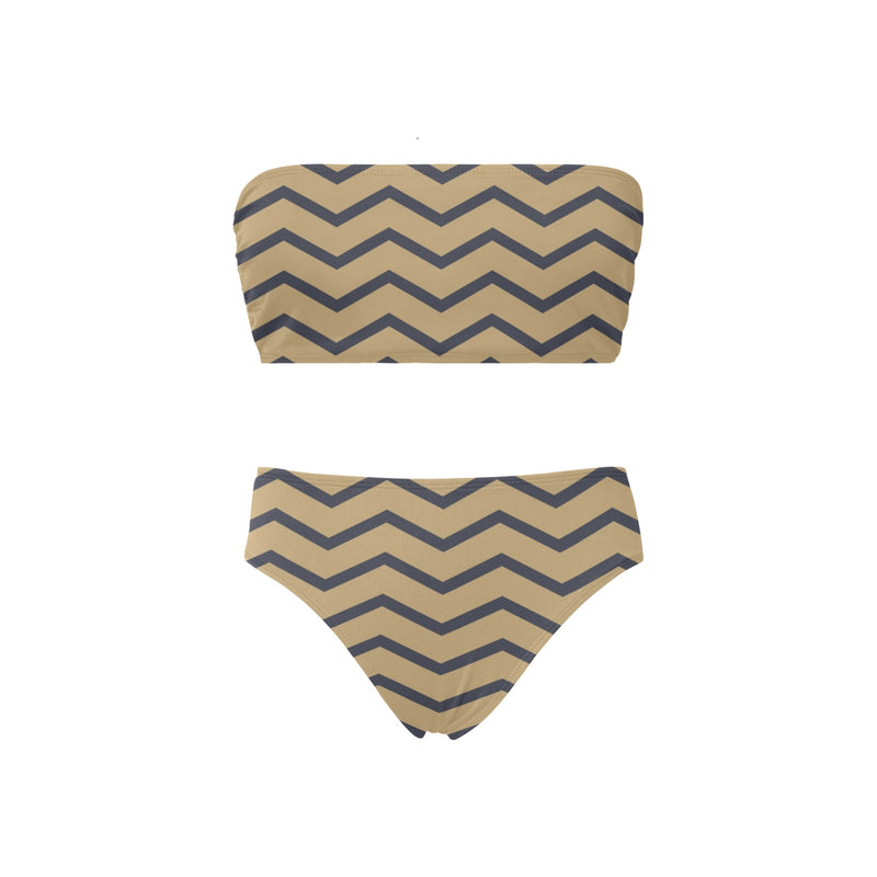 waves4 print Chest Wrap Bikini Swimsuit (Model S36) - Objet D'Art