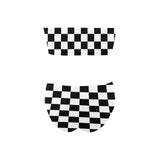bw check print 2 Chest Wrap Bikini Swimsuit (Model S36) - Objet D'Art