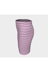 Pink Pinstripe Fitted Skirt - Objet D'Art