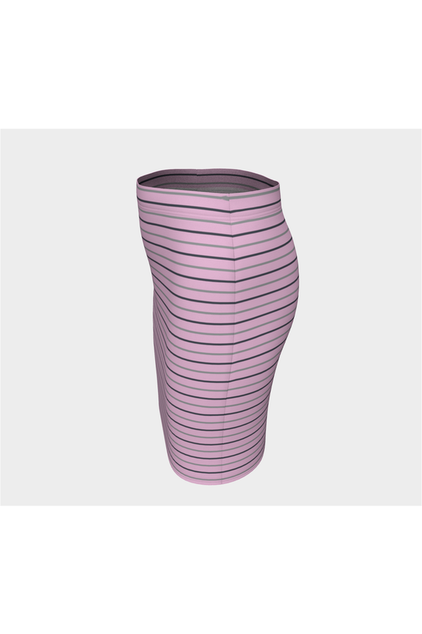 Pink Pinstripe Fitted Skirt - Objet D'Art