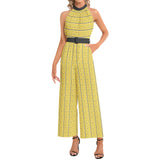 Halter Neck Buckle Belted Jumpsuit - Objet D'Art