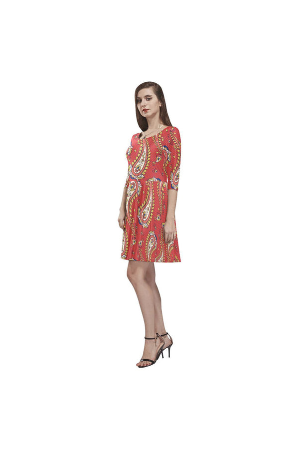 Paisley Pleasure Tethys Half-Sleeve Skater Dress - Objet D'Art