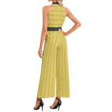 Halter Neck Buckle Belted Jumpsuit - Objet D'Art