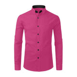 Peacock Pink Men's All Over Print Casual Dress Shirt - Objet D'Art