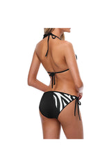 Asymmetrical Zebra Print Custom Bikini Swimsuit (Model S01) - Objet D'Art