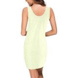 white on neon green hex print Medea Vest Dress (Model D06) - Objet D'Art