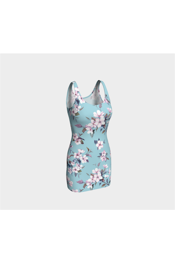 Baby Blue Floral Bodycon Dress - Objet D'Art