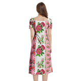 Puff Sleeve Split Thigh Midi Dress - Objet D'Art