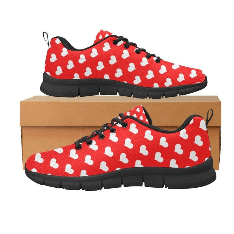 Heart Red Women's Breathable Running Shoes - Objet D'Art