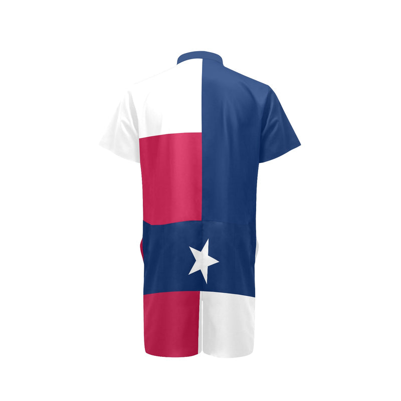 Texas Lone Star Men's Short Sleeve Jumpsuit - Objet D'Art