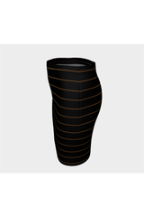 Gold Stripe on Black Fitted Skirt - Objet D'Art