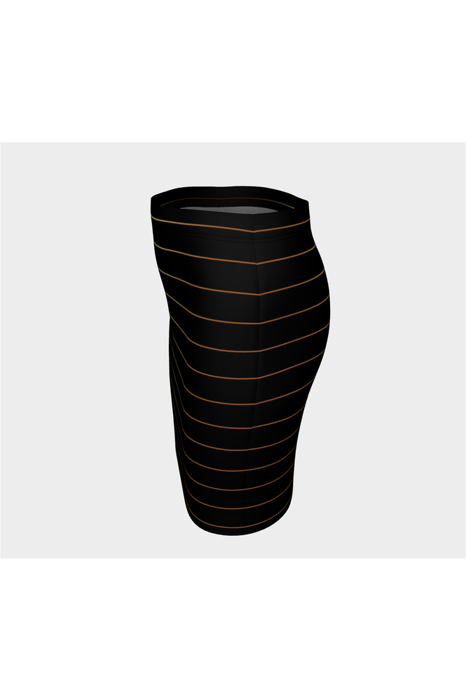Gold Stripe on Black Fitted Skirt - Objet D'Art