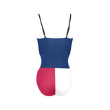 tex flag 1 Spaghetti Strap Cut Out Sides Swimsuit (Model S28) - Objet D'Art