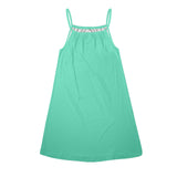 mint print Drawstring Neck Sleeveless Dress (Model D68) - Objet D'Art