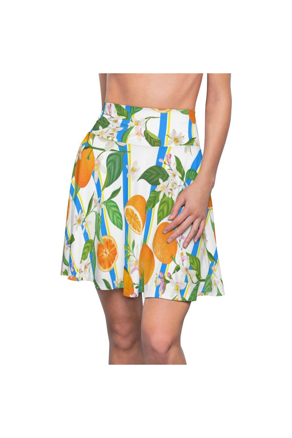 Orange Blossoms Women's Skater Skirt - Objet D'Art