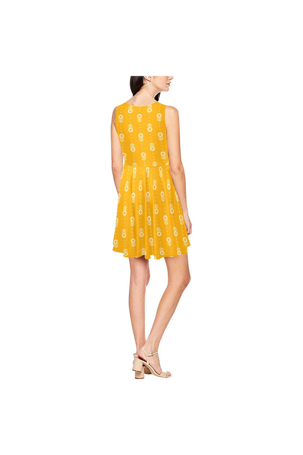 SAFFRON Thea Sleeveless Skater Dress(Model D19) - Objet D'Art