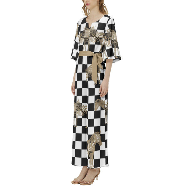 Dolman Sleeve Belted Wide Leg Jumpsuit - Objet D'Art